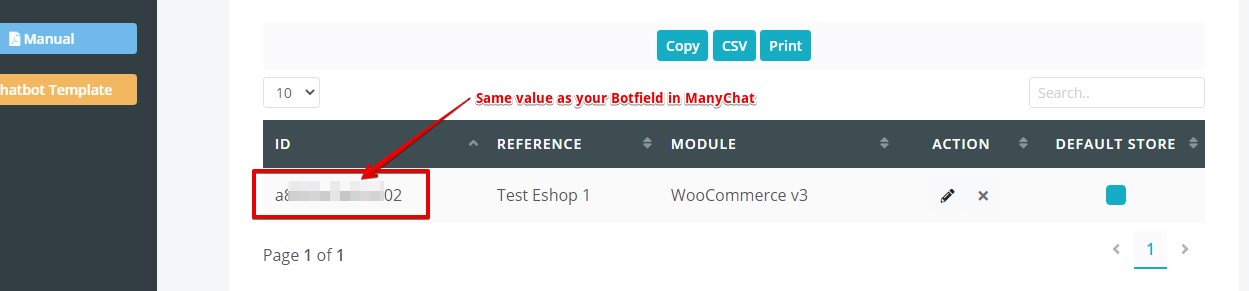 Added Botfield must match your Manychat botfield value